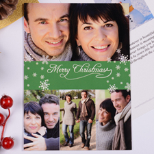 Carte d'invitation de Noël personnalisée verte 4 collage