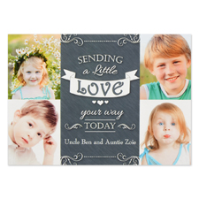 Carte Saint Valentin photo personnalisée envoyant de l'amour, plate 12,7 x 17,78 cm