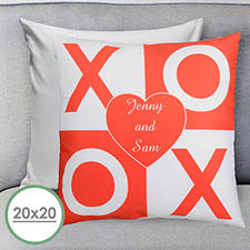 Large housse de coussin oreiller personnalisée xoxo 50,8 x 50,8 cm (sans insert)