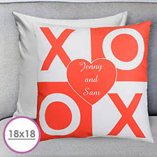 Large coussin personnalisé xoxo 45,72 x 45,72 cm (sans insert)