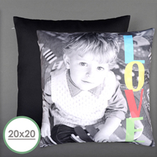 Large housse de coussin oreiller photo personnalisée amour 50,8 x 50,8 cm (sans insert)
