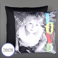 Housse de coussin oreiller photo personnalisée amour 40,64 x 40,64 cm (sans insert)