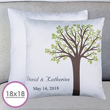 Large coussin personnalisé arbre généalogique 45,72 x 45,72 cm (sans insert)