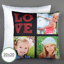 Large housse de coussin oreiller personnalisée rouge flèche d'amour 50,8 x 50,8 cm (sans insert)