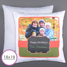 Large coussin photo personnalisé classique fête 45,72 x 45,72 cm (sans insert)