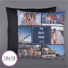 Oreiller photo six collage personnalisé 45,72 x 45,72 cm coussin (sans insert)