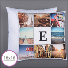 Oreiller photo 8 collage personnalisé Instagram 45,72 x 45,72 cm coussin (sans insert)