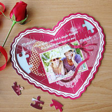 Puzzle en forme de coeur personnalisé Tout mon coeur