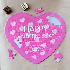 Puzzle en forme de coeur personnalisé message secret