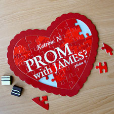 Puzzle en forme de coeur personnalisé caresses et baisers