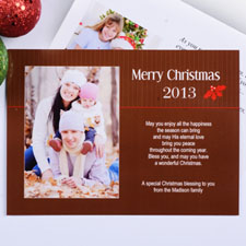 Créez mes propres cartes d'invitation photo portrait branche de houx Noël
