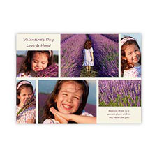 Carte photo personnalisée Saint Valentin collage, plate 12,7 x 17,78 cm