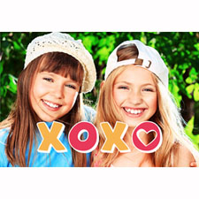 Carte photo animée xoxo coeurs Carte d'invitation animée personnalisée (10,16 x 15,24 cm)