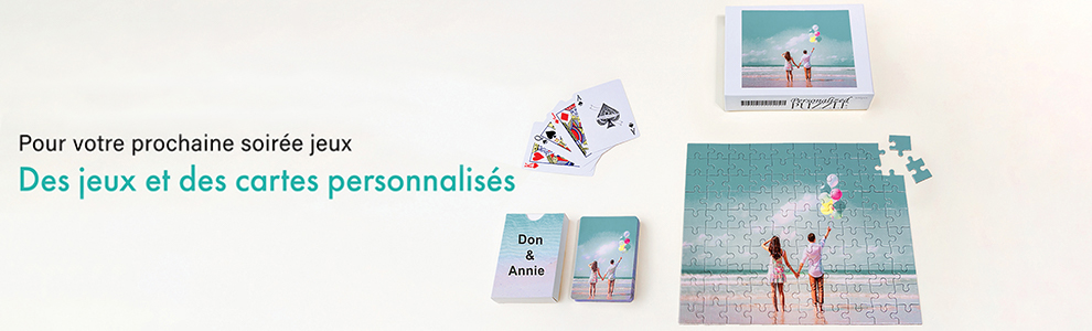 Cartes à jouer, jeux de cartes et puzzles personnalisés