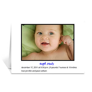 Cartes photo blanches personnalisées pour annonce de nouveau bébé