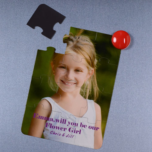 Invitation puzzle personnalisée magnétique Veux-tu être ma bouquetière