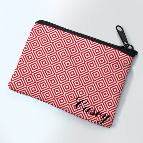 Petit porte-monnaie personnalisé corail diamant (8,89 x 12,7 cm)