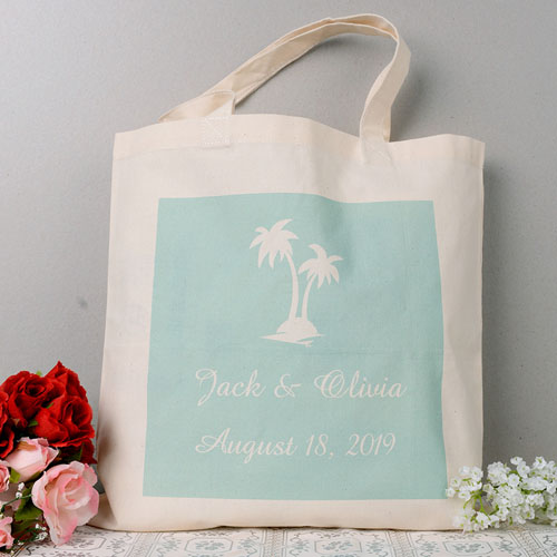 Cabas mariage personnalisé palmier