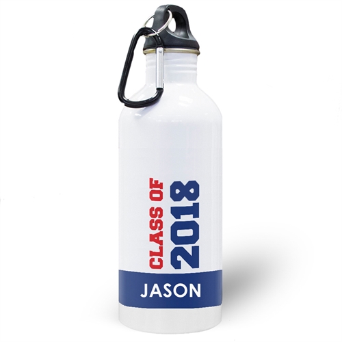 Gourde personnalisée photo bleue promotion de 2018