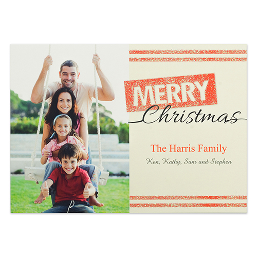 Cartes d'invitation personnalisées Joyeux Noël paillettes