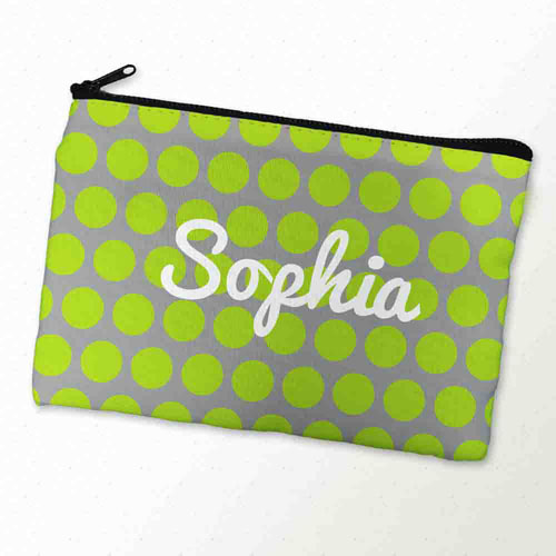 Sac à tirette imprimé personnalisé grands points lime gris