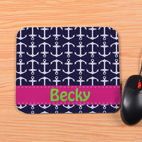 Tapis de souris ancre marine personnalisé