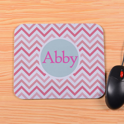 Tapis de souris chevron coloré corail personnalisé