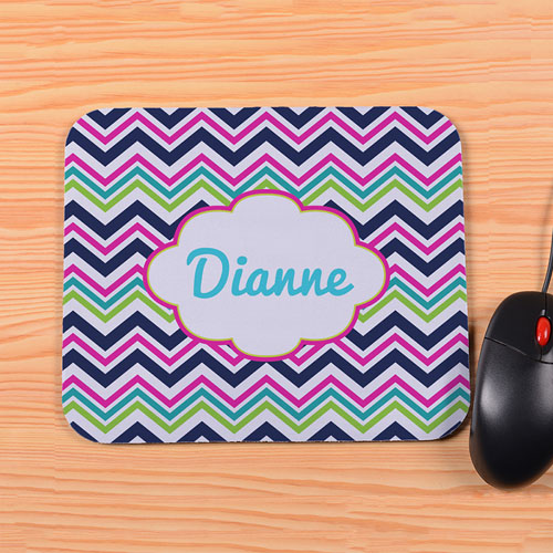 Tapis de souris chevron coloré personnalisé