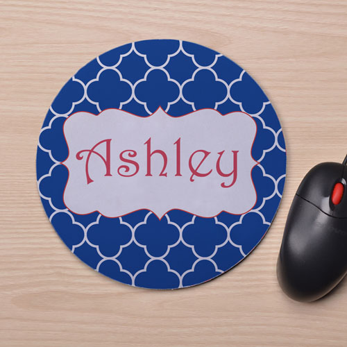 Tapis de souris conception trèfle bleu imprimé personnalisé