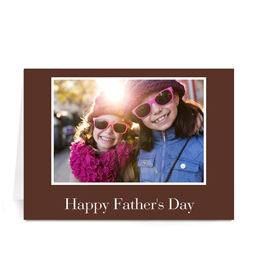 Carte de voeux brun impression personnalisée J'aime Papa 