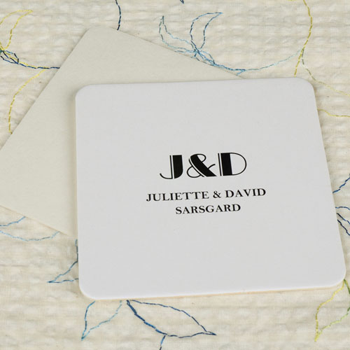 Dessous de verre carré personnalisé monogrammé simple (lot de 12)