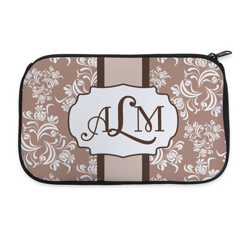 Trousse de toilette personnalisée en néoprène floral classique (15,24 x 25,4 cm)