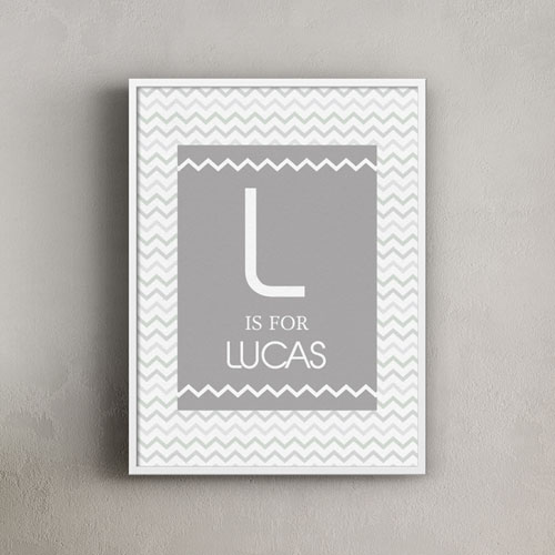 Affiche imprimée personnalisée chevron gris, 45,72 x 60,96 cm