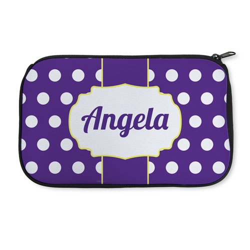 Trousse de toilette grands points personnalisée en néoprène (15,24 x 25,4 cm)
