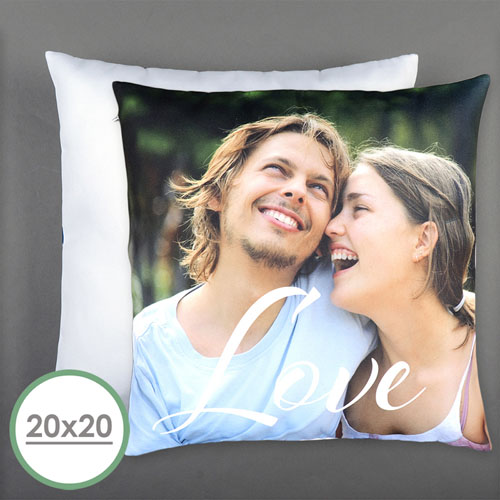 Oreiller photo personnalisé script amour 50,8 cm coussin (sans insert)