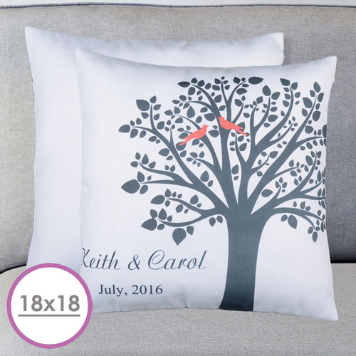 Large coussin personnalisé tourtereaux 45,72 x 45,72 cm (sans insert)