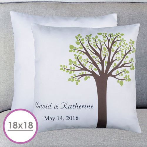 Large coussin personnalisé arbre généalogique 45,72 x 45,72 cm (sans insert)