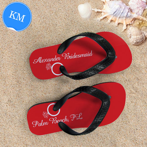 Tongs personnalisées rouges alliance, enfants moyen