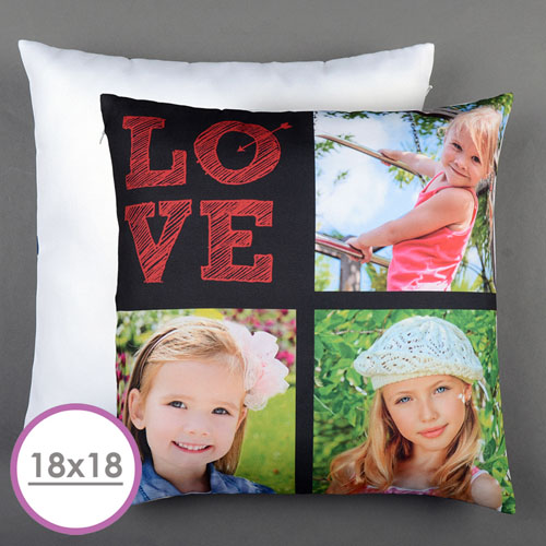 Large coussin personnalisé rouge flèche d'amour 45,72 x 45,72 cm (sans insert)