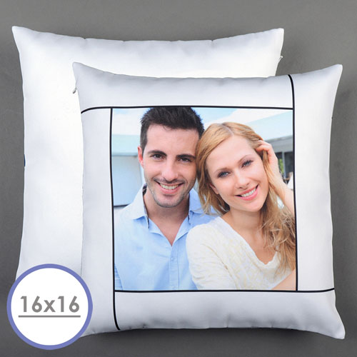 Housse de coussin oreiller personnalisée blanc 40,64 x 40,64 cm (sans insert)