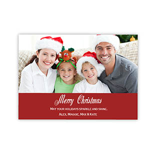 Cartes d'invitation de fêtes personnalisées rouges Joyeux Noël
