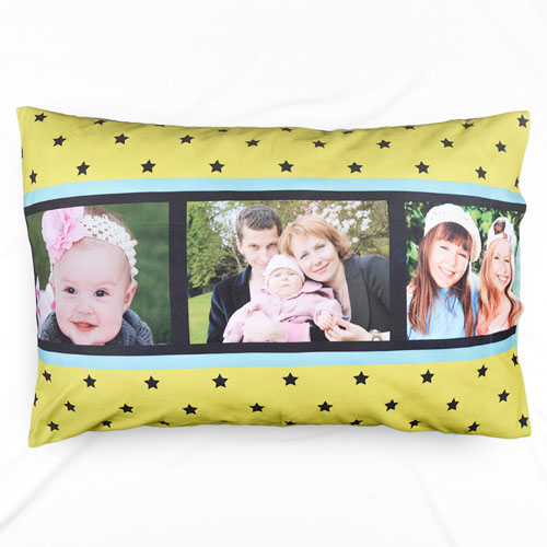 Taie d'oreiller personnalisée collage étoile lime