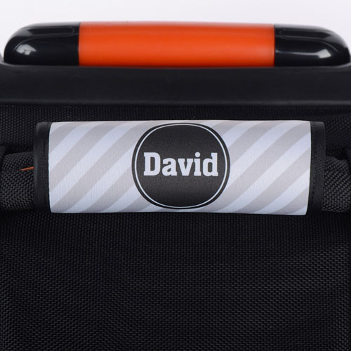 Enveloppe de poignée de valise personnalisée rayure grise