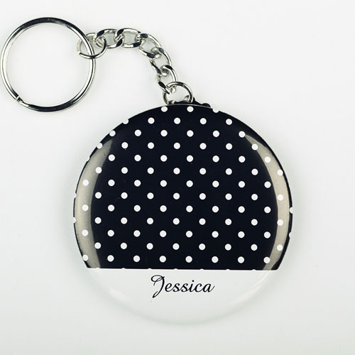 Porte-clé bouton personnalisé pois