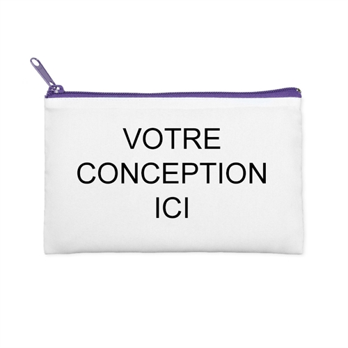 Trousse de toilette moyenne impression en couleur personnalisée (2 côtés même image) tirette violette