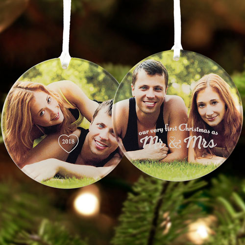 Ornement photo en acrylique personnalisé notre tout premier Noël