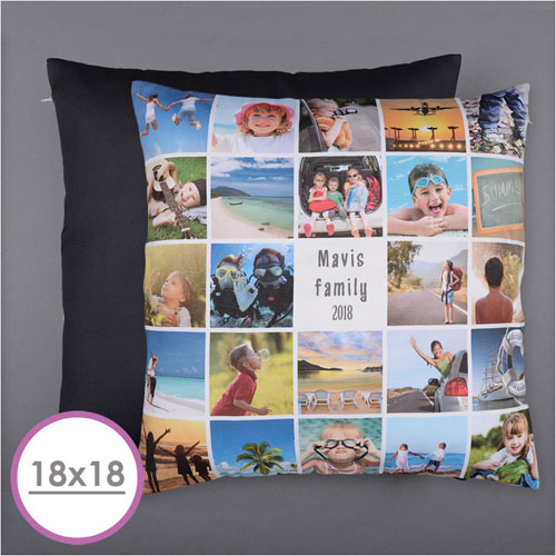 Oreiller photo 24 collage personnalisé blanc Instagram 45,72 x 45,72 cm coussin (sans insert)