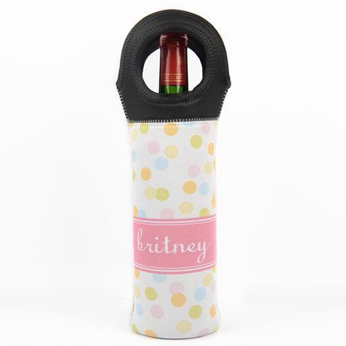 Sac à vin néoprène personnalisé pois