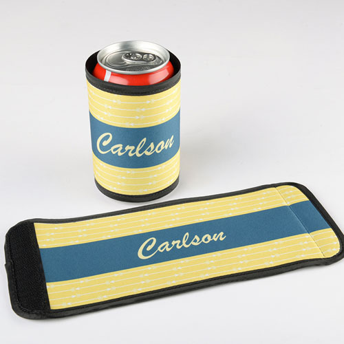 Enveloppe de cannette et de bouteille personnalisée flèche jaune