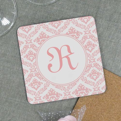 Dessous de verre en liège personnalisé rose
